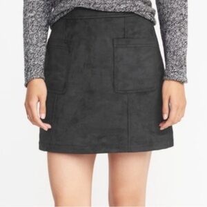 Old Navy Faux-Suede Utility A-Line Mini Skirt - Navy Blue